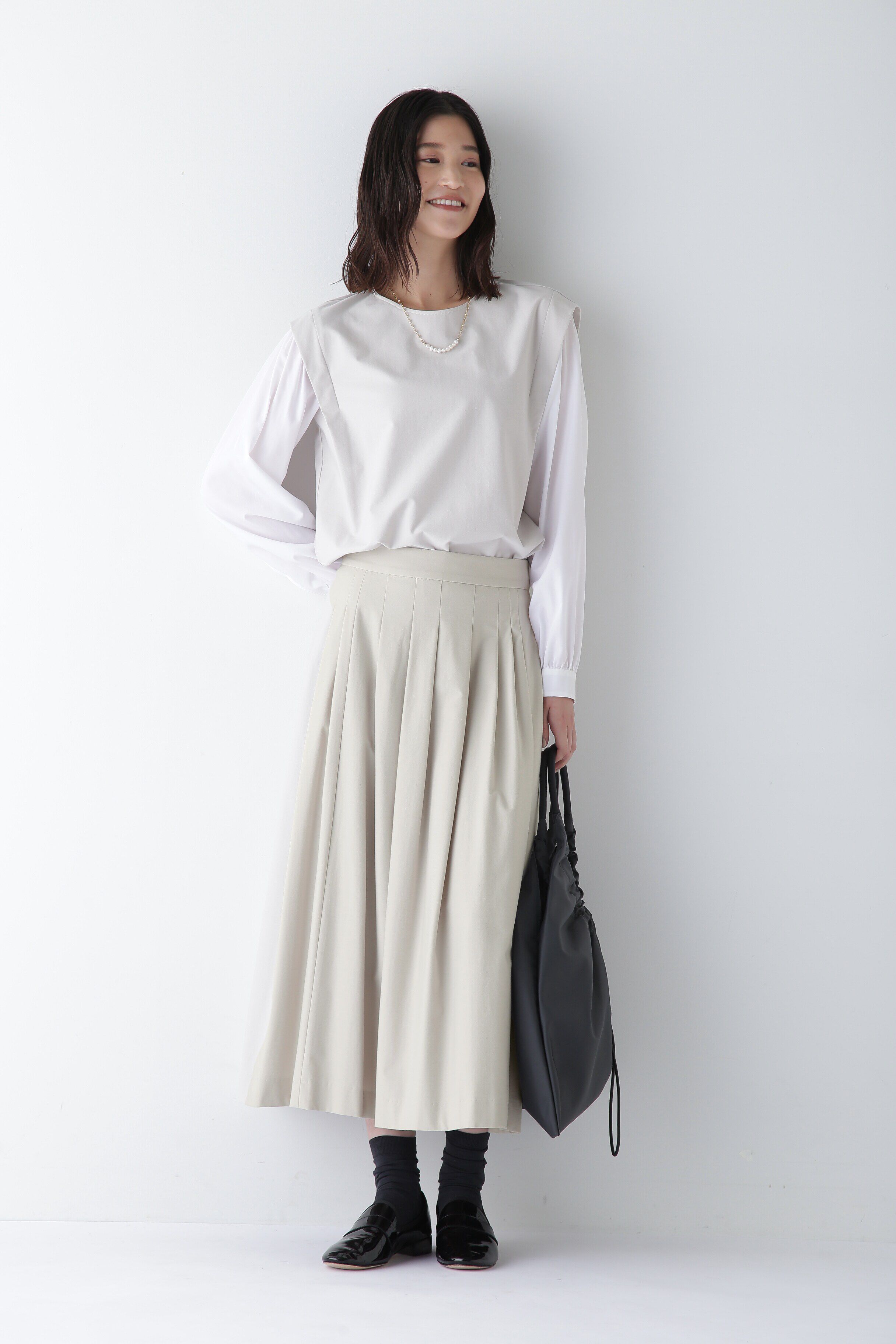  「◆プレーティングジャージーランダムタックスカート」|スカート|