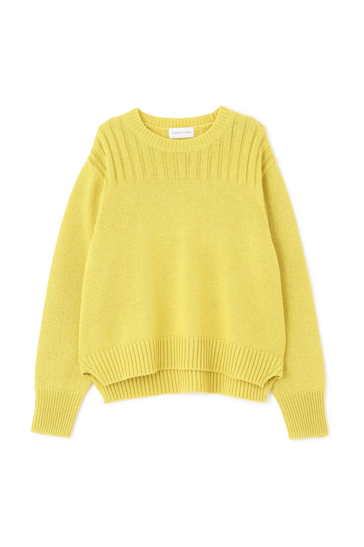  「◆【ウォッシャブル】ギマコットン編地コンビプルオーバー」|ニット・セーター|