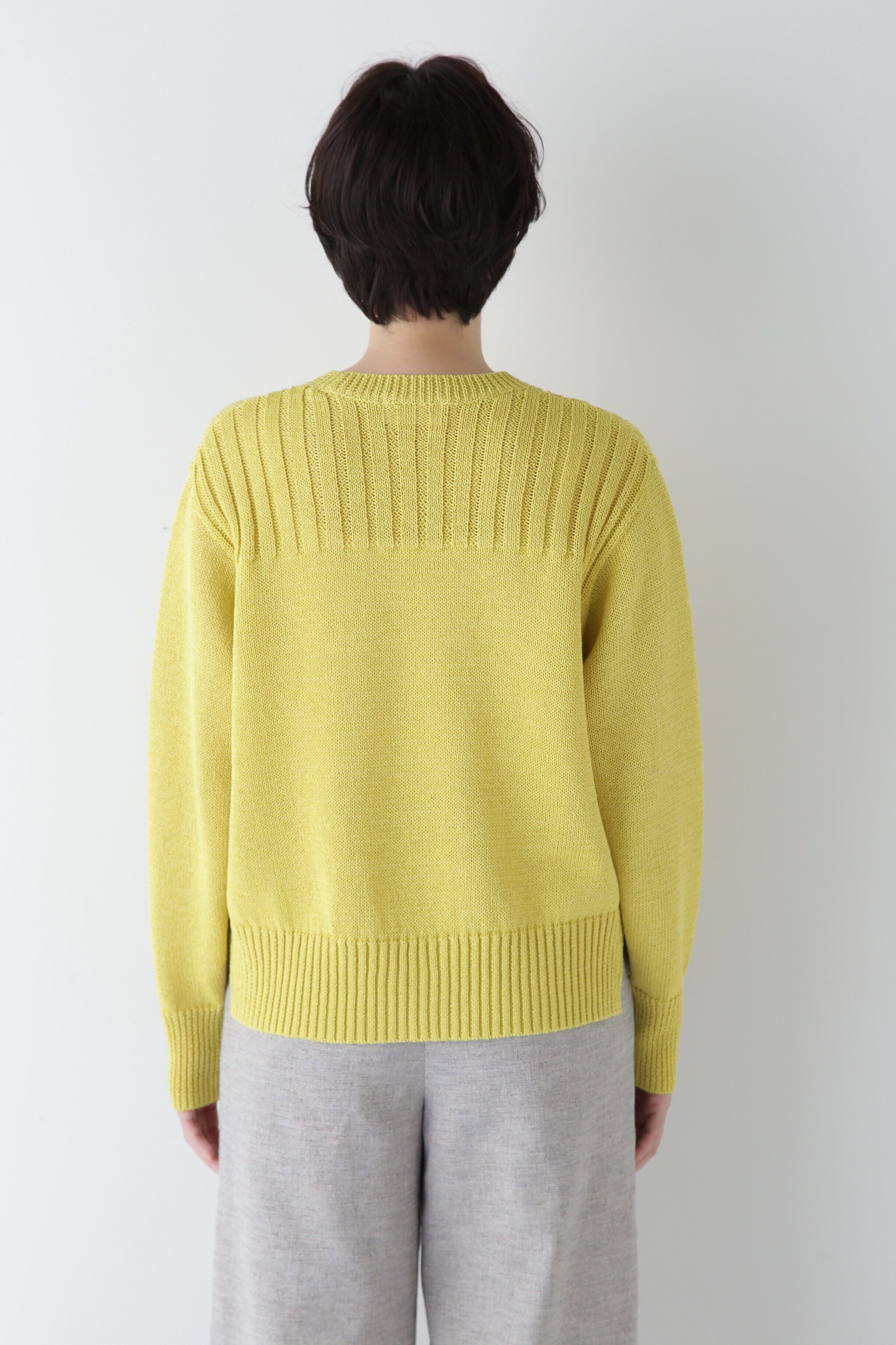  「◆【ウォッシャブル】ギマコットン編地コンビプルオーバー」|ニット・セーター|