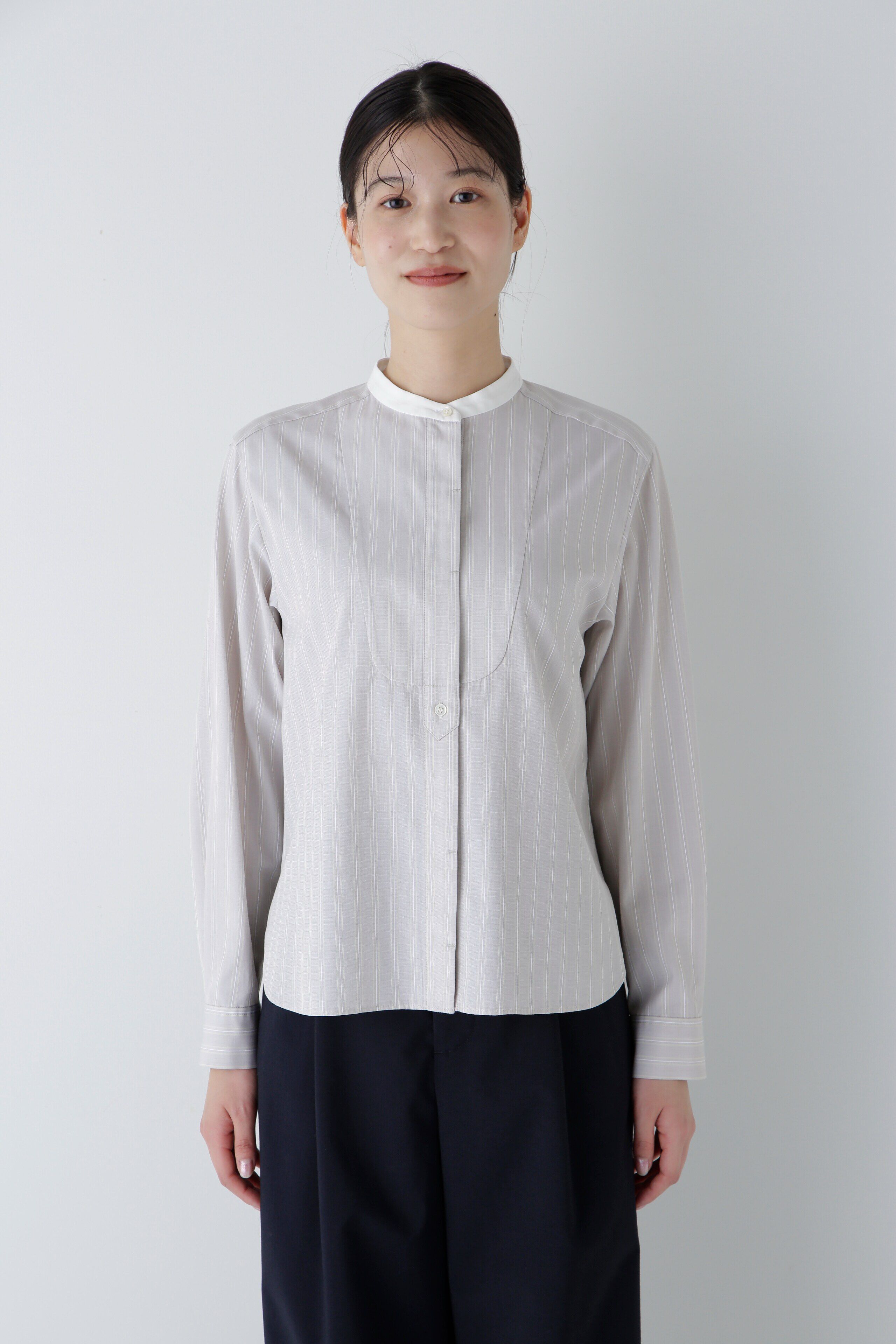  「◆コットンドビーストライプクレリックシャツ」|シャツ・ブラウス|