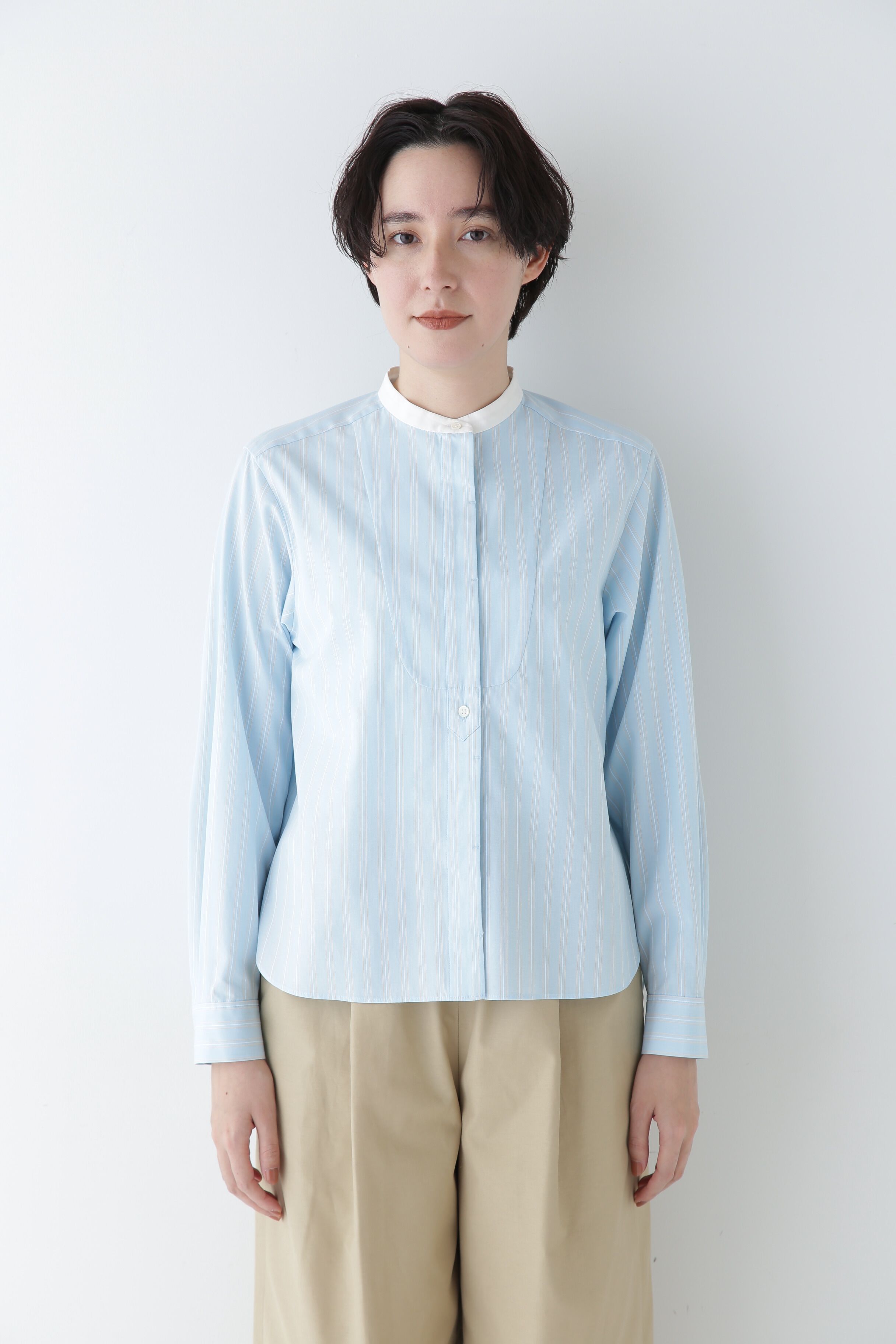  「◆コットンドビーストライプクレリックシャツ」|シャツ・ブラウス|