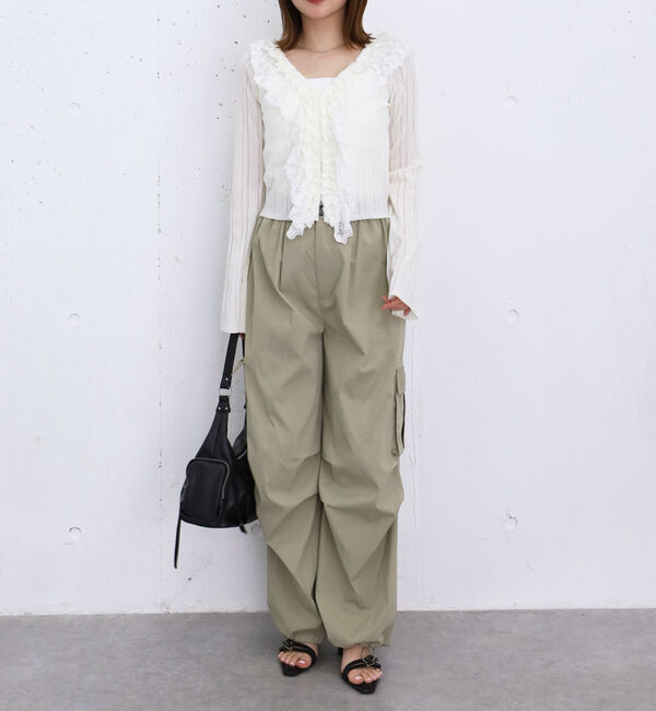 archives「フロントレースフリルニットカーディガン」|カーディガン|