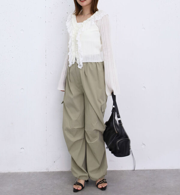 archives「フロントレースフリルニットカーディガン」|カーディガン|