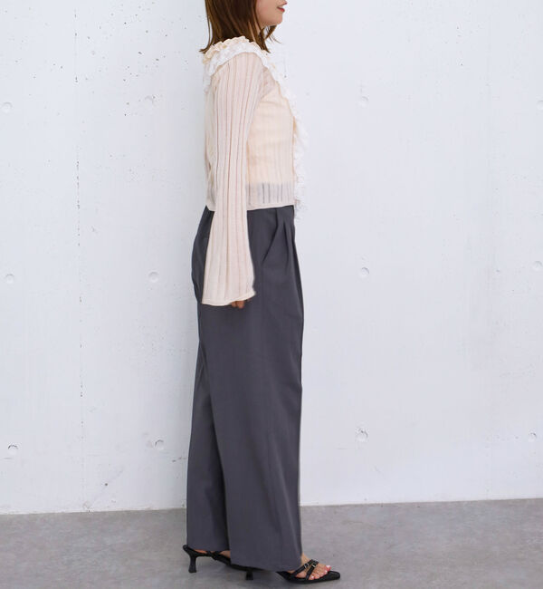 archives「フロントレースフリルニットカーディガン」|カーディガン|