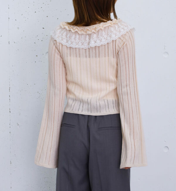 archives「フロントレースフリルニットカーディガン」|カーディガン|