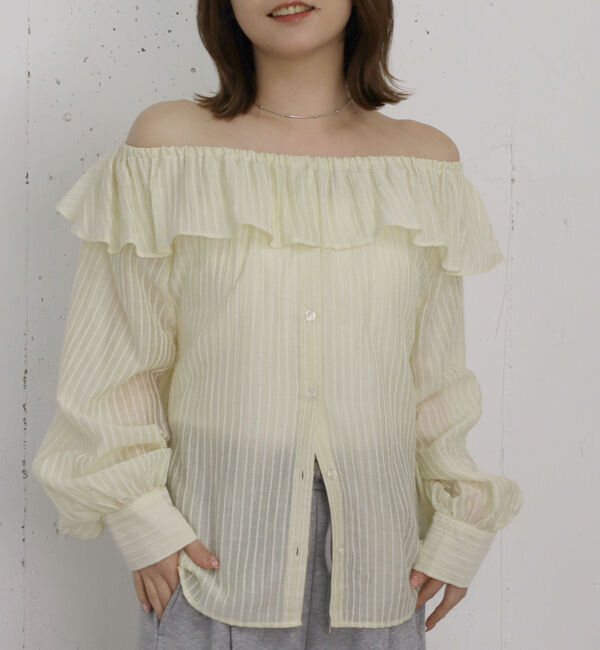 archives「シアーストライプオフショルＢＬ」|シャツ・ブラウス|YELLOW