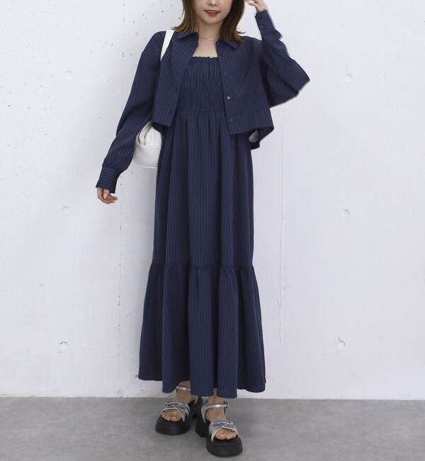 archives「ショートシャツ&times;シャーリングキャミワンピースＳＥＴ」|ワンピース|