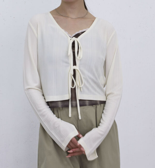 archives「フロントリボンカットＣＤ＋チュールチェックキャミＳＥＴ」|カーディガン|