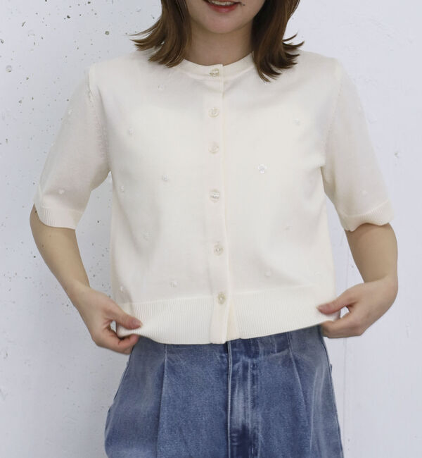 archives「スパンコール刺繍ニットカーディガン」|カーディガン|