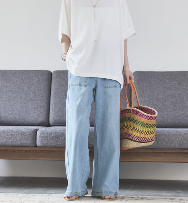 Doux archives「ワイドベイカーデニムパンツ」|デニム|