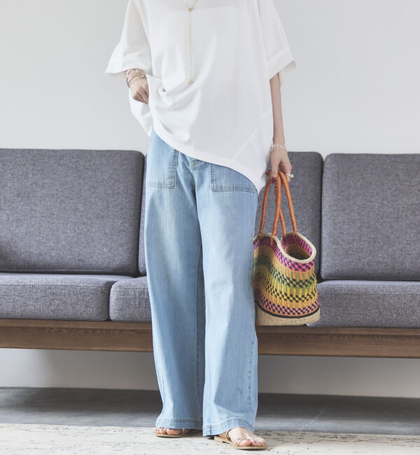 Doux archives「ワイドベイカーデニムパンツ」|デニム|