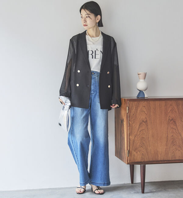 Doux archives「ワイドベイカーデニムパンツ」|デニム|