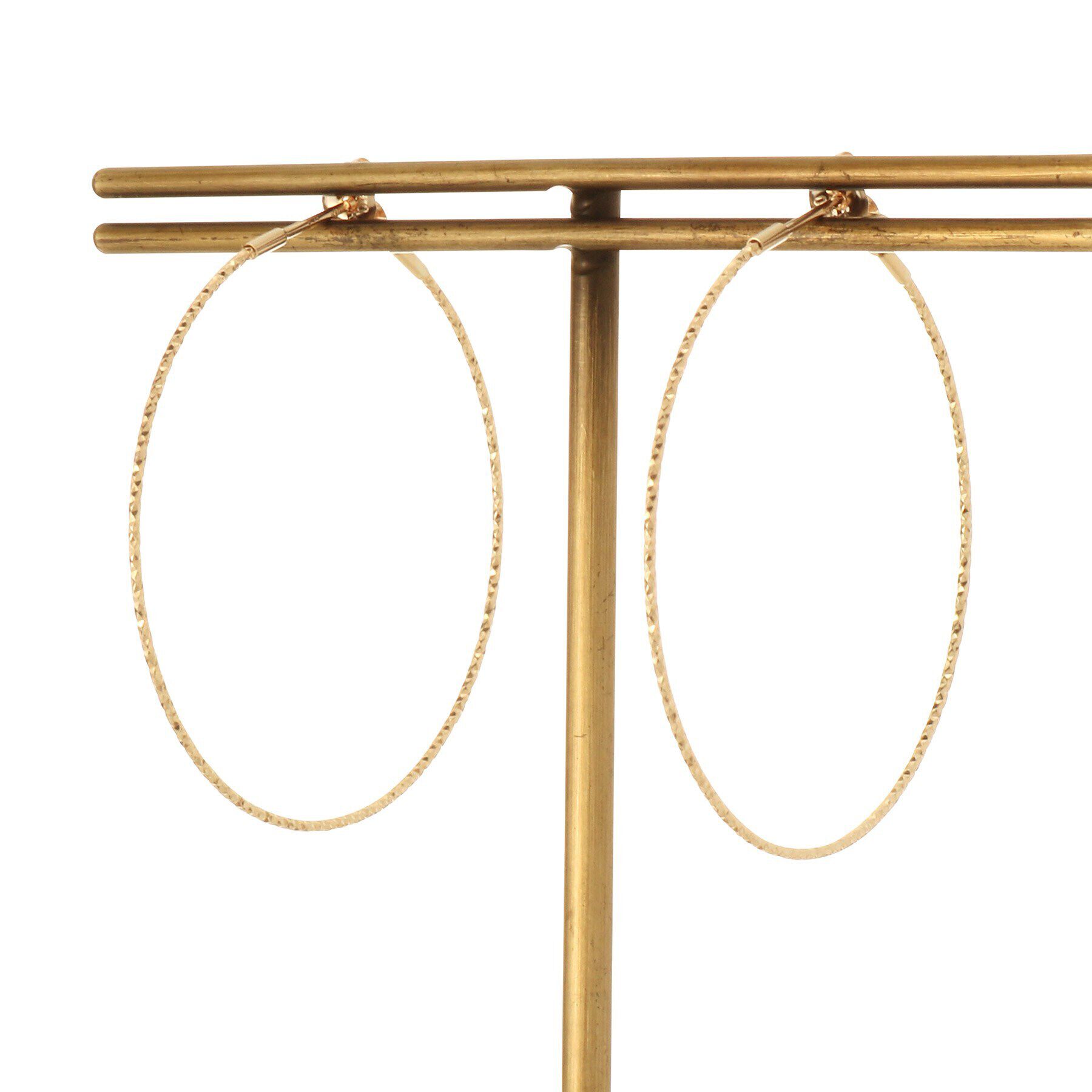 COCOSHNIK「K10カット丸線 フープピアス（小）」|ピアス|イエローゴールド(1