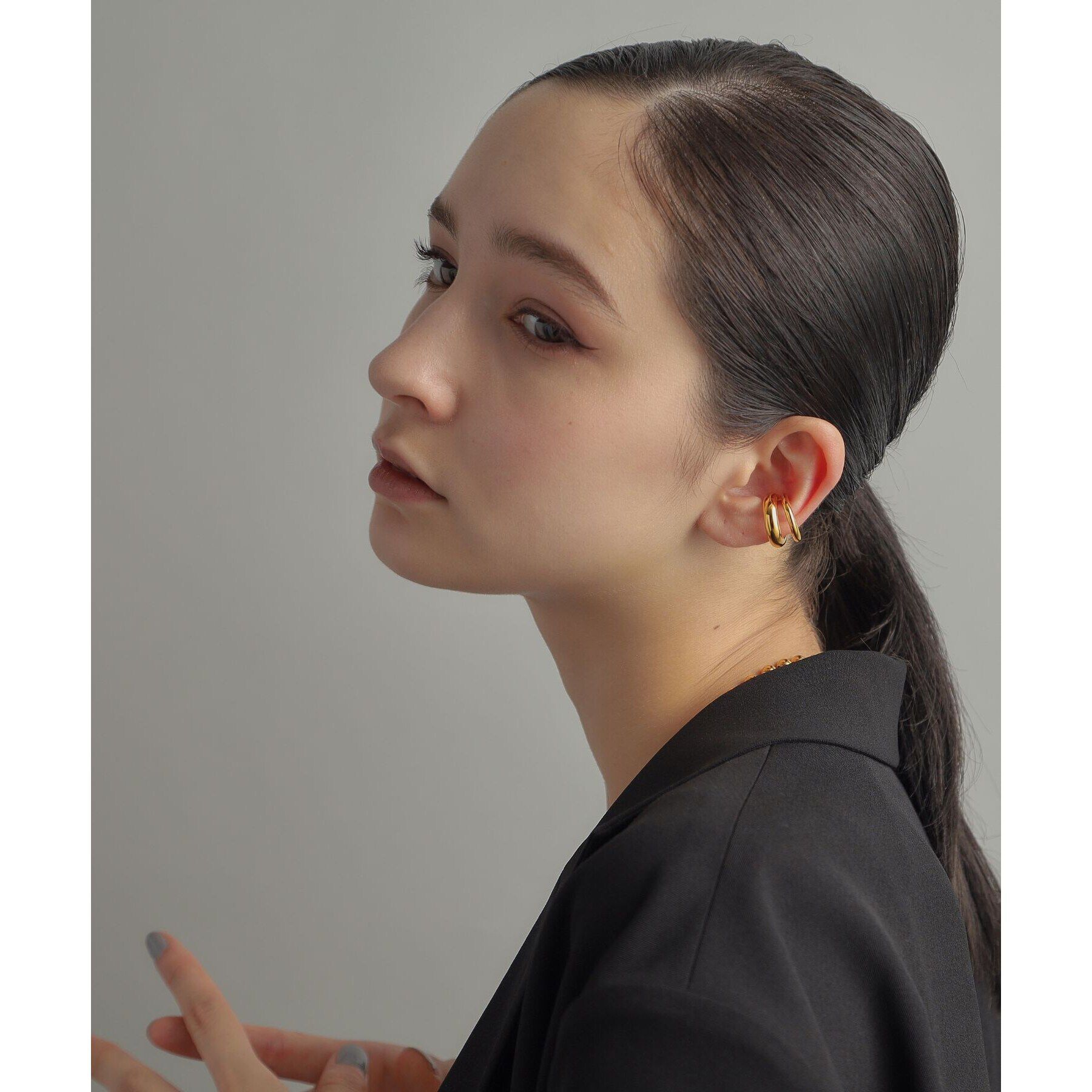 COCOSHNIK ONKITSCH「シルバー ダブルプランプ イヤーカフ GP」|イヤーカフ|