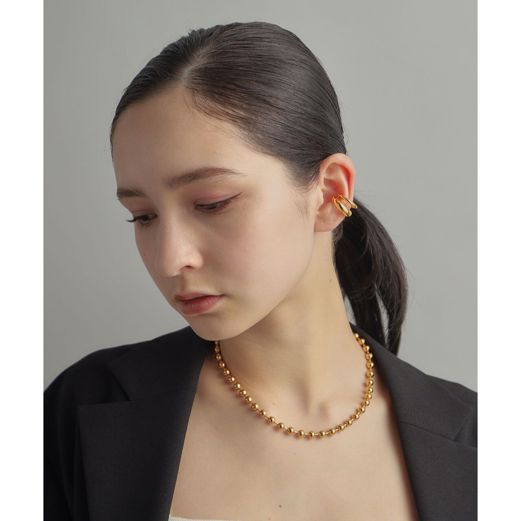 COCOSHNIK ONKITSCH「シルバー ダブルプランプ イヤーカフ GP」|イヤーカフ|