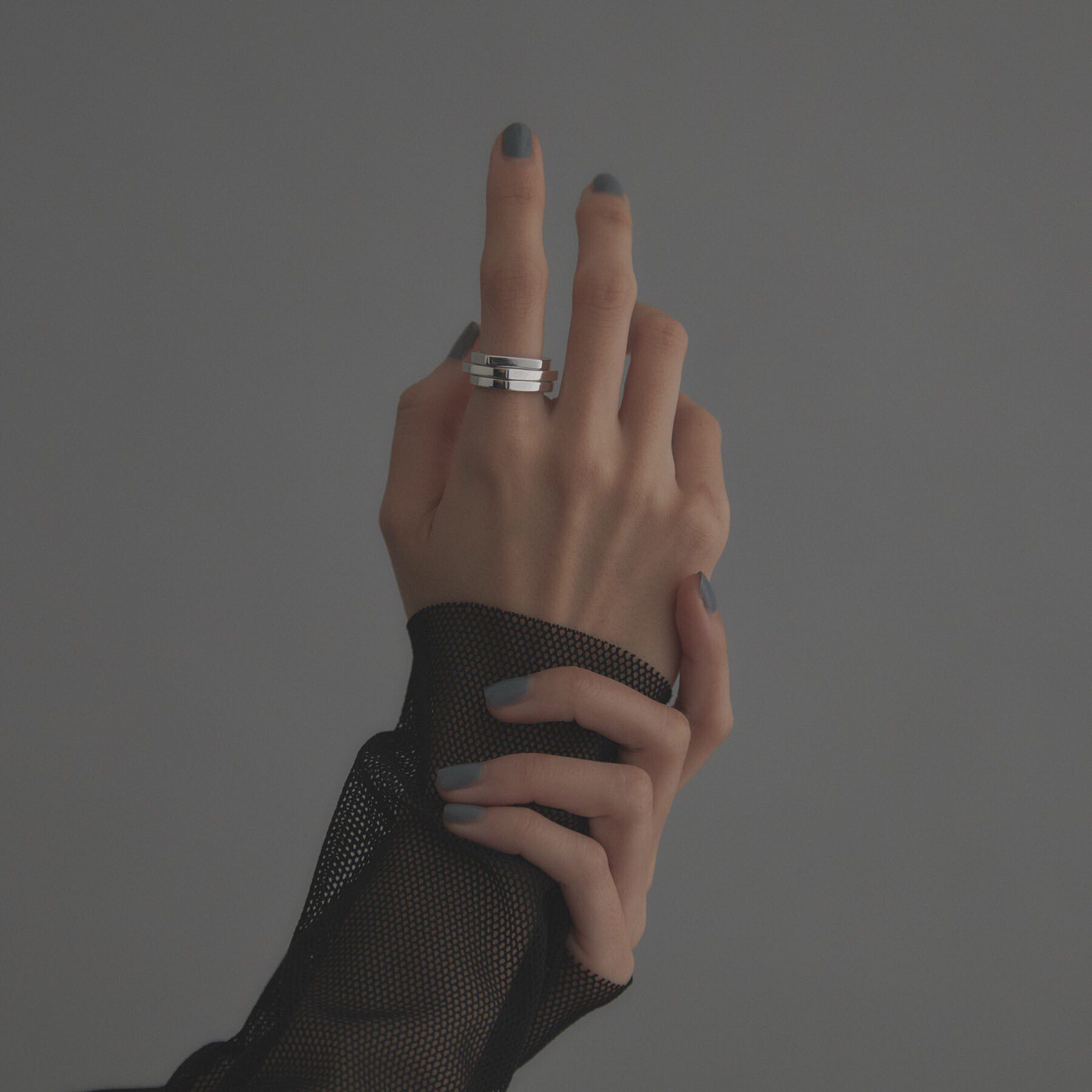 COCOSHNIK ONKITSCH「シルバー【サステナブル】ジオメトリックスタックリング」|リング|