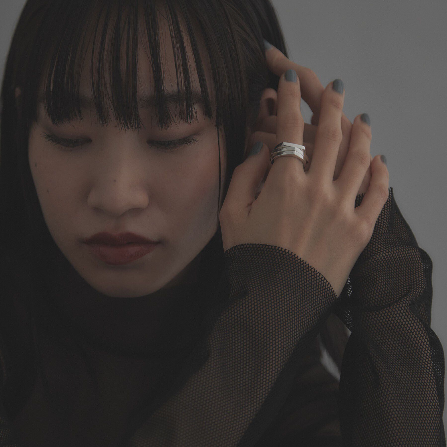 COCOSHNIK ONKITSCH「シルバー【サステナブル】ジオメトリックスタックリング」|リング|