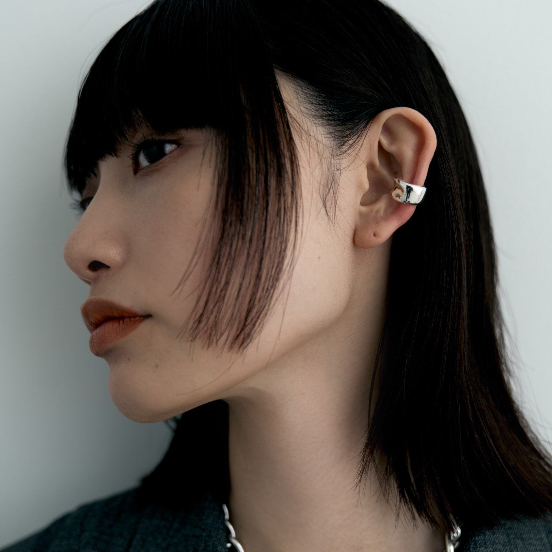 COCOSHNIK ONKITSCH「シルバー コンケイブイヤカフ」|イヤリング|