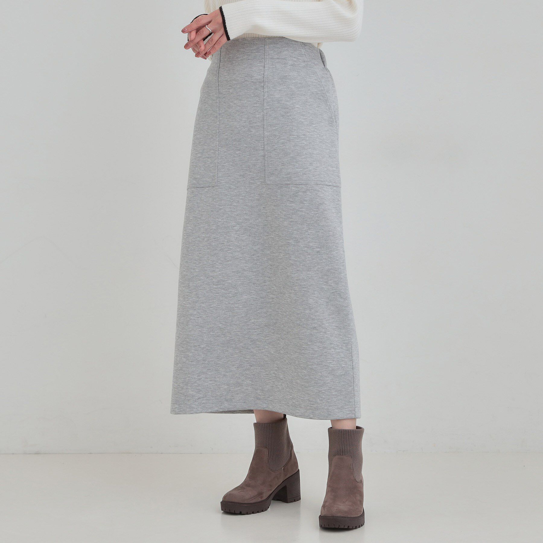 SHOO･LA･RUE「【セットアップ可/S-LL/なめらかタッチ】ベイカーナロースカート」|スカート|