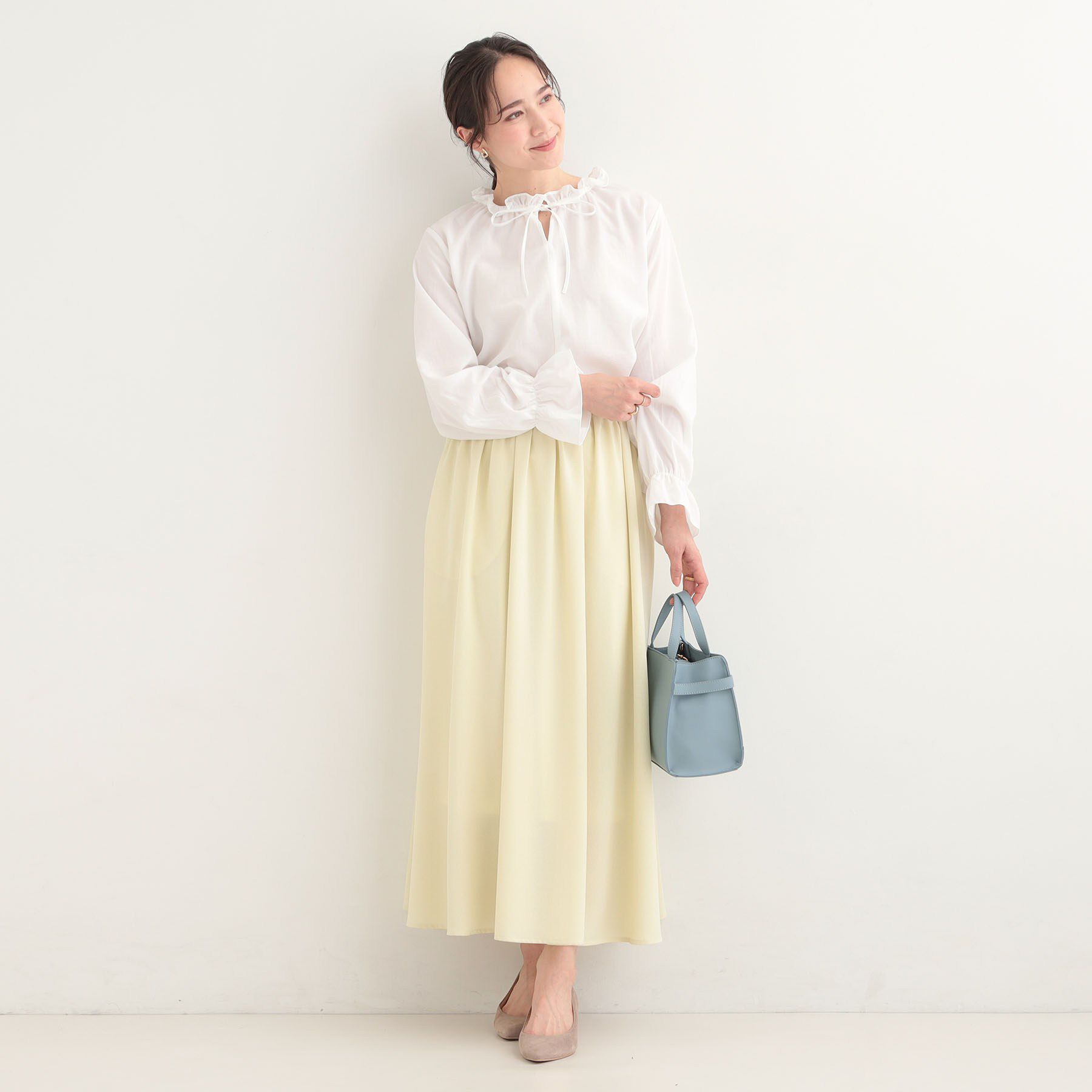 SHOO･LA･RUE「【着丈選べる】ふんわり揺れる アソート柄フレアスカート」|スカート|