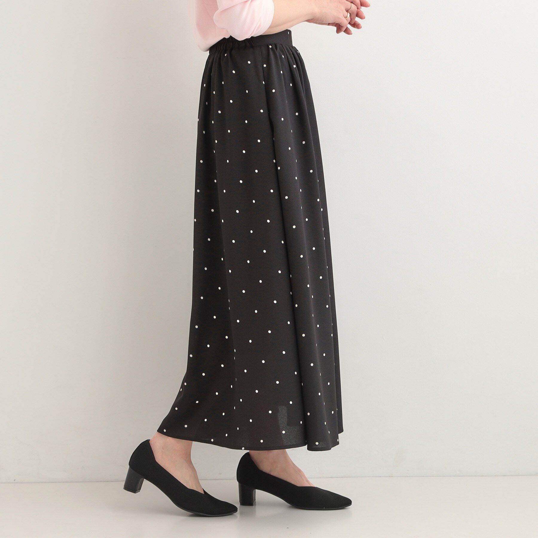 SHOO･LA･RUE「【着丈選べる】ふんわり揺れる アソート柄フレアスカート」|スカート|