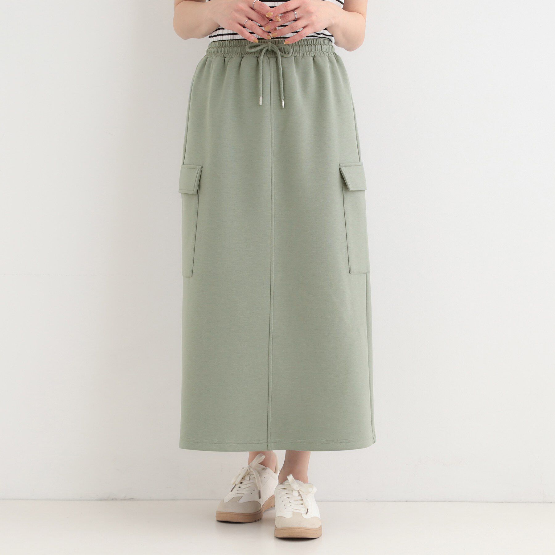 SHOO･LA･RUE「【洗濯機可/S-LL】サイドポケットでこなれ感のある ダンボールカーゴスカート」|スカート|