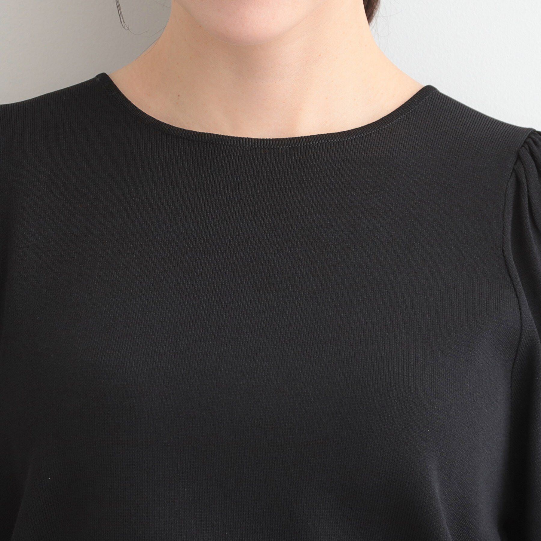 SHOO･LA･RUE「【毎日洗える/S-LL】大人フェミニンなひらり袖 二の腕が隠れる5分袖ニット」|ニット・セーター|