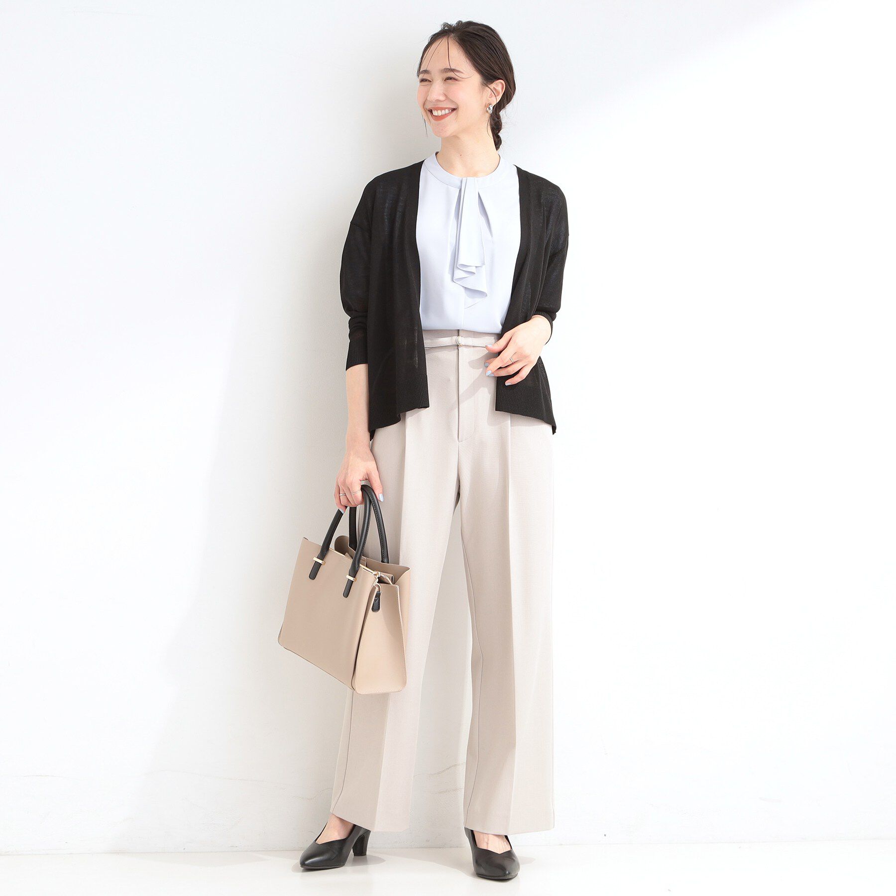 SHOO･LA･RUE「【ひんやり/洗濯機可/S-LL/選べる6色】サッと羽織るだけでこなれ見え マルチに使えるトッパーカー」|カーディガン|