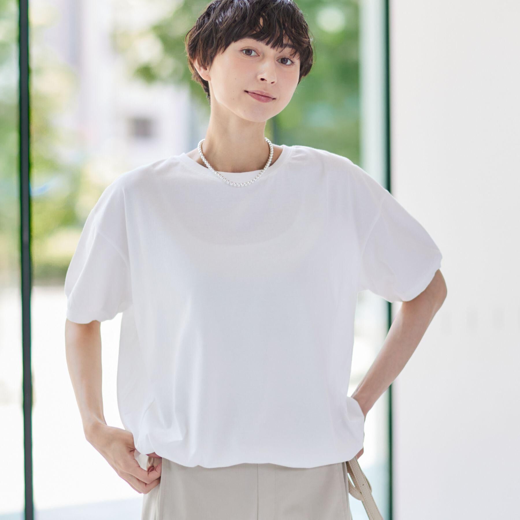 Dessin「【二の腕カバー/接触冷感/UV】ドローコードカットソー（XS～L）」|Tシャツ・カットソー|