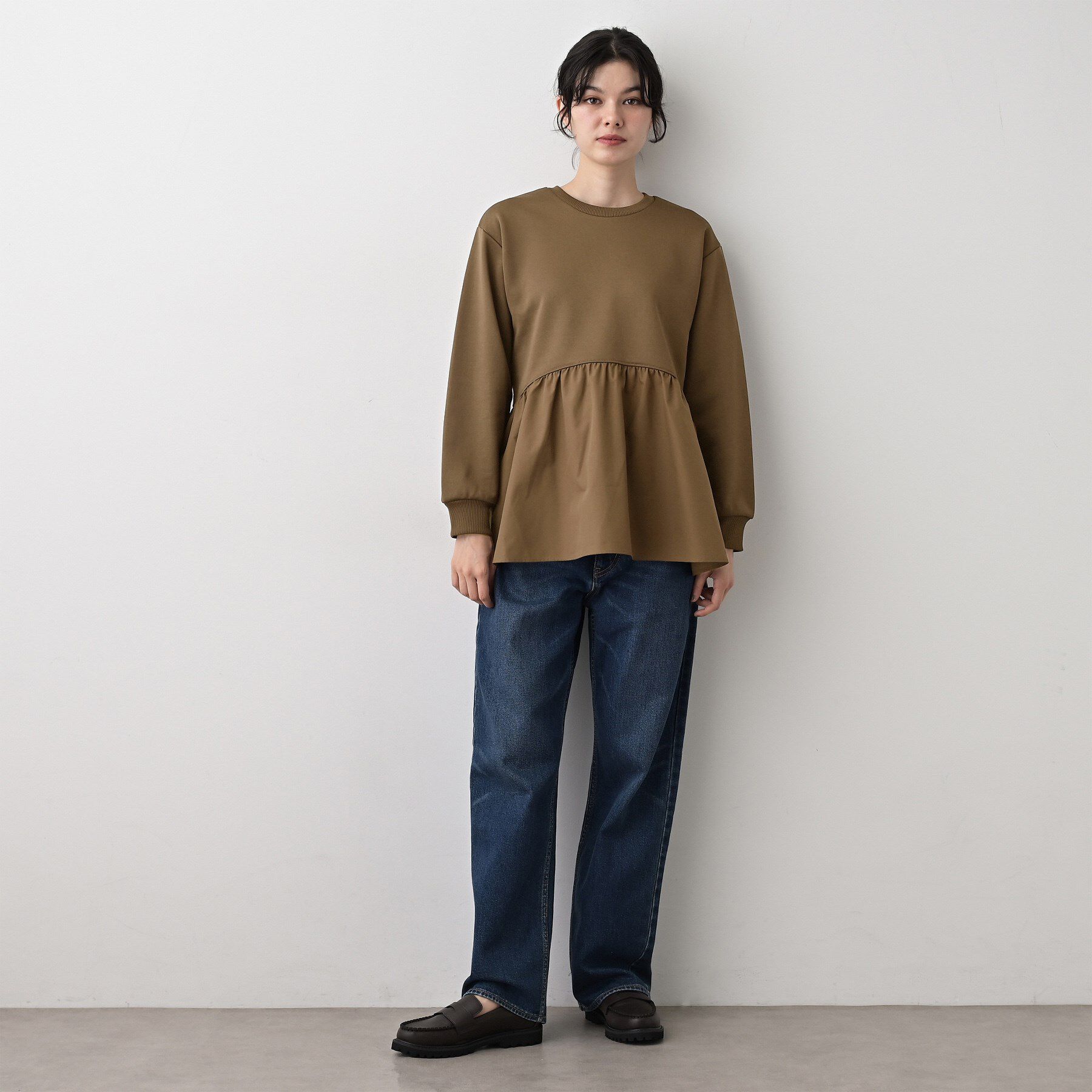 Dessin「【体型カバー/洗える】ペプラムスウェット」|Tシャツ・カットソー|