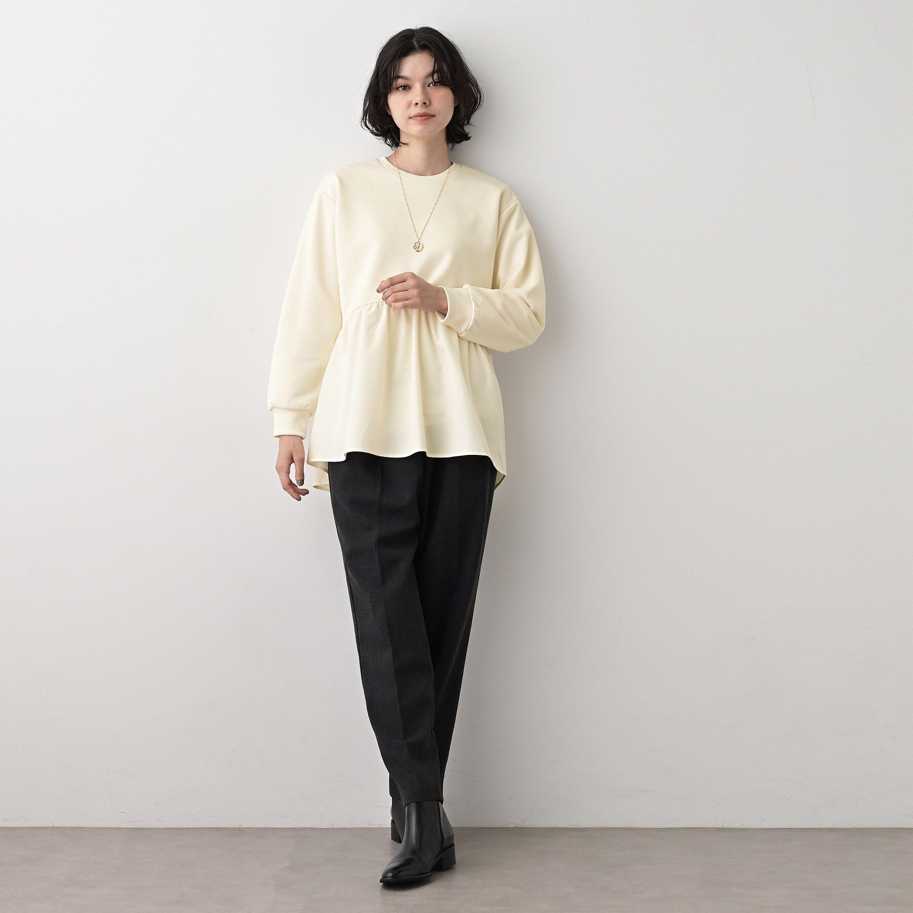 Dessin「【体型カバー/洗える】ペプラムスウェット」|Tシャツ・カットソー|