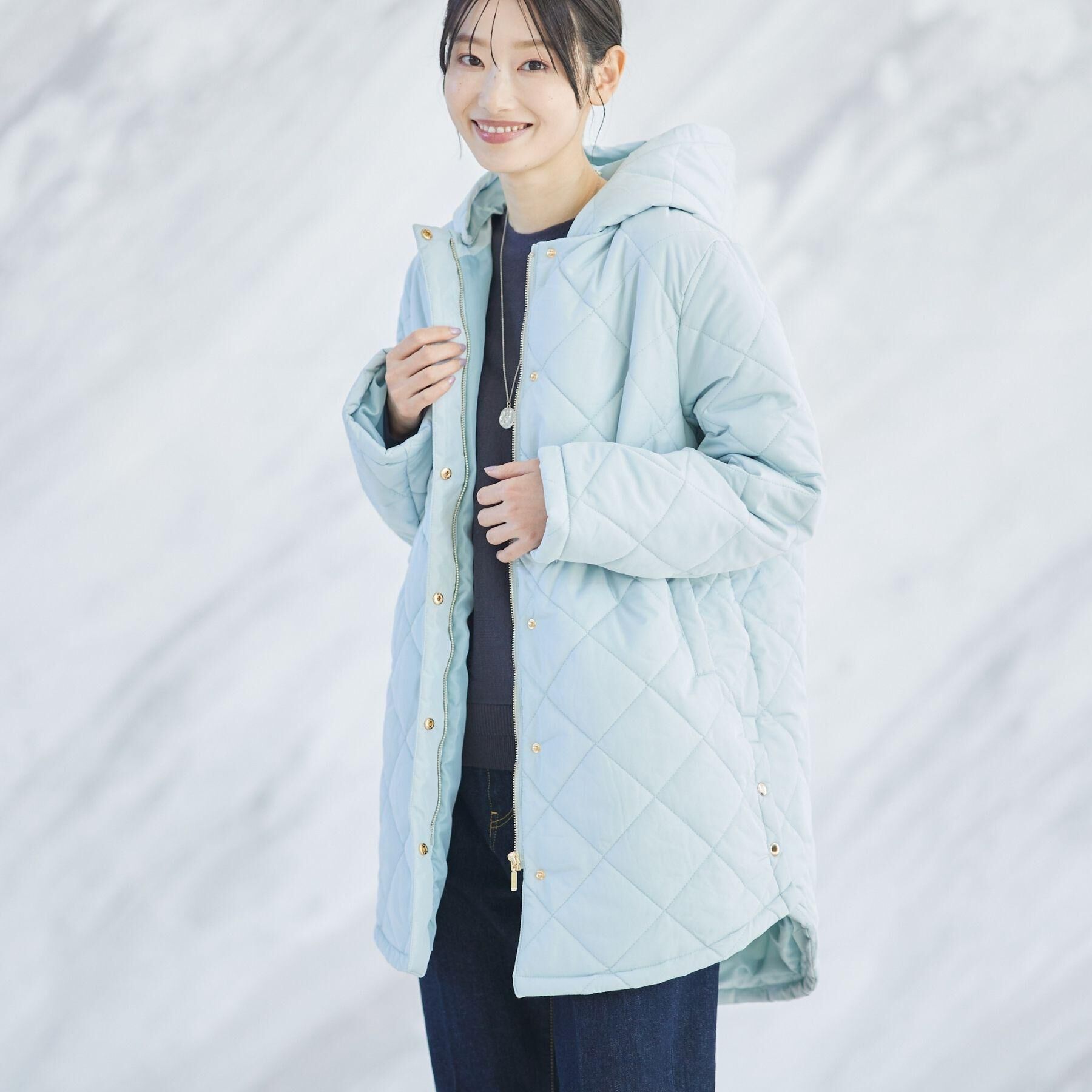 Dessin「【2WAY/洗える】中綿キルトコート」|ダウン|サックスブルー(09
