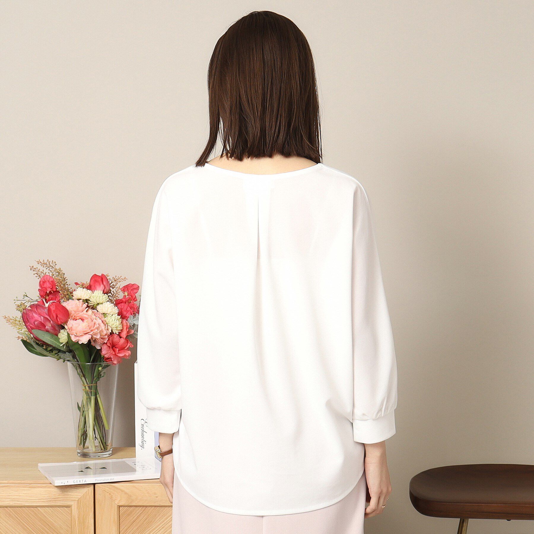 ITS&rsquo;DEMO「【通勤／手洗い可】カットジョーゼットキーネックプルオーバー」|シャツ・ブラウス|