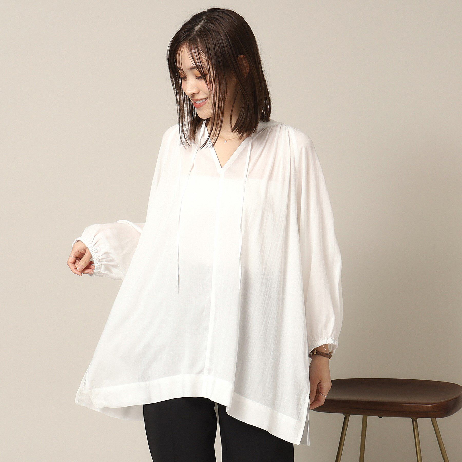 ITS&rsquo;DEMO「【手洗い可】スキッパーブラウス」|シャツ・ブラウス|