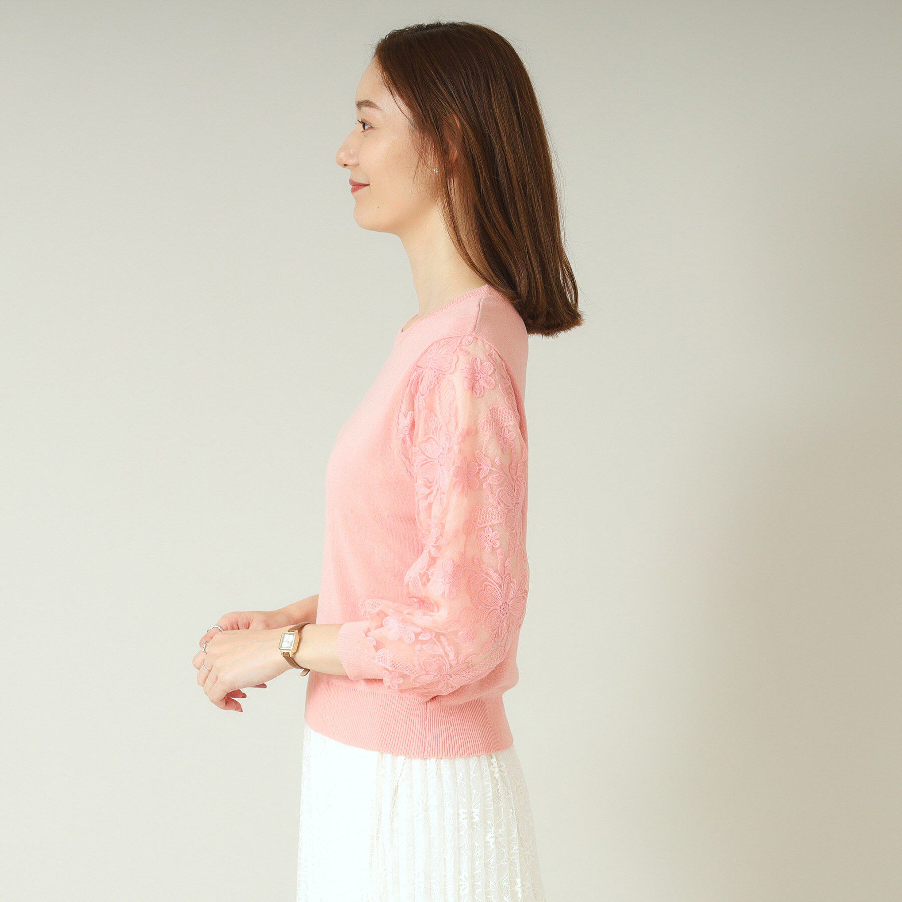 ITS&rsquo;DEMO「【通勤／手洗い可】袖レースニット」|ニット・セーター|