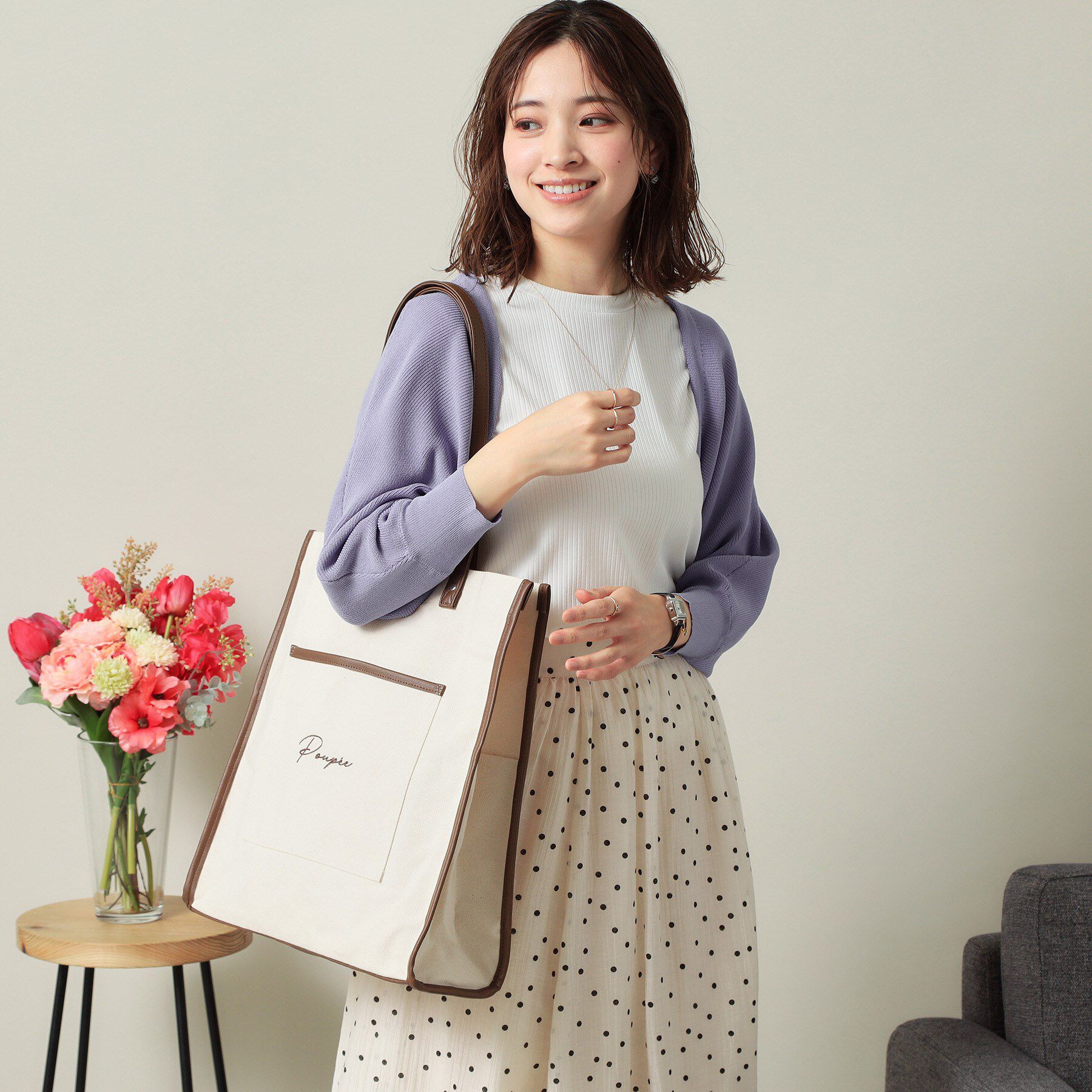 ITS&rsquo;DEMO「【推し活／A4対応】合皮パイピングキャンバストート」|トートバッグ|