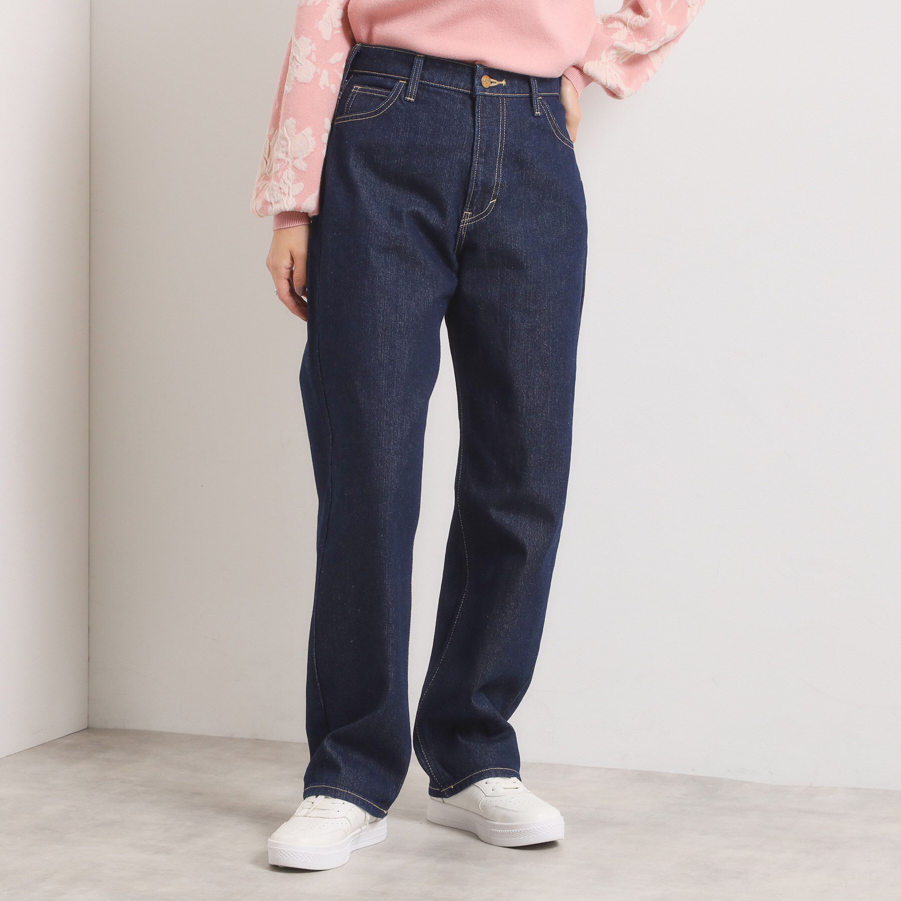 ITS&rsquo;DEMO「Lee Babe ストレートジーンズ」|デニム|ネイビー(094)