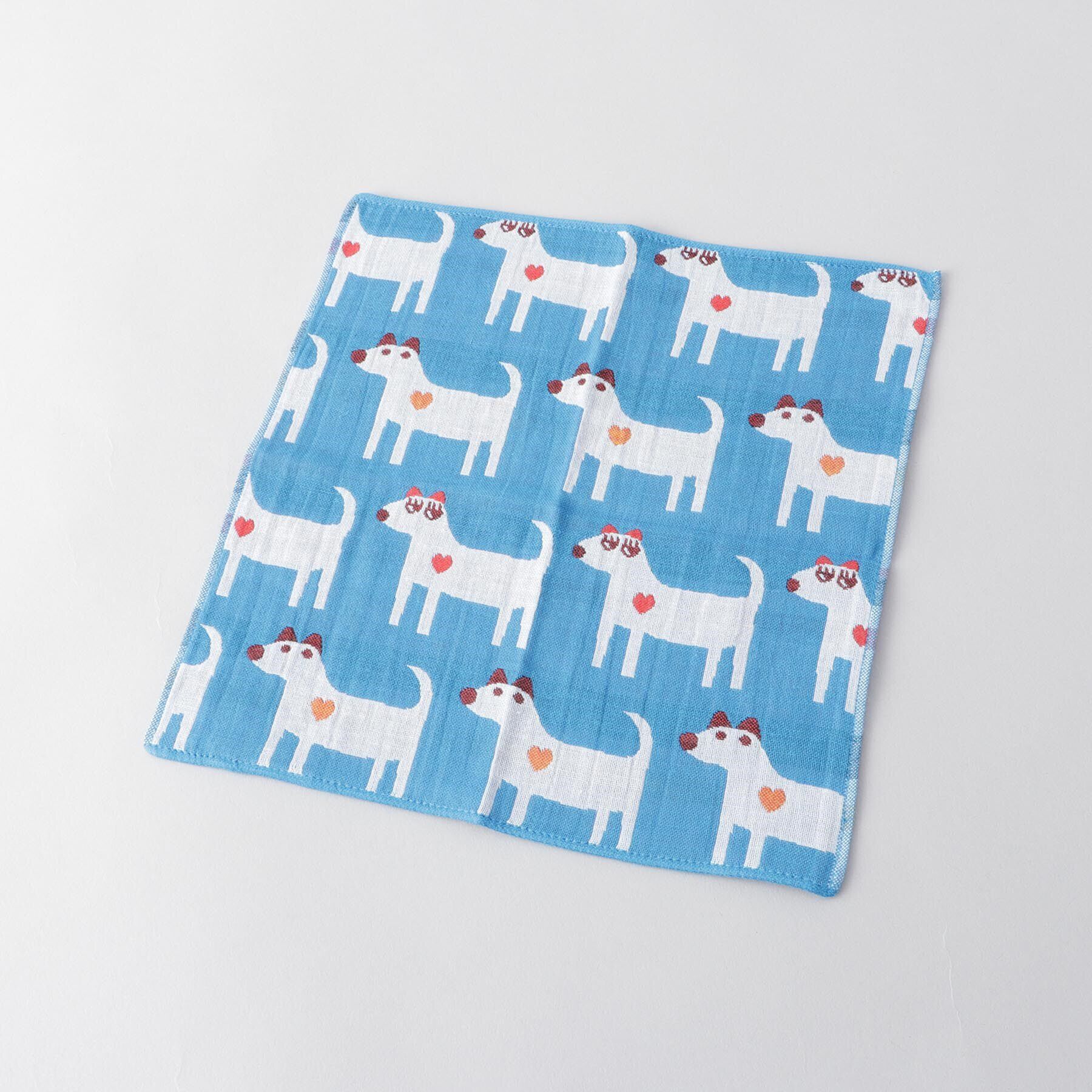 212 KITCHEN STORE「3重ガーゼハンカチ カップルドッグ」|ハンカチ|その他