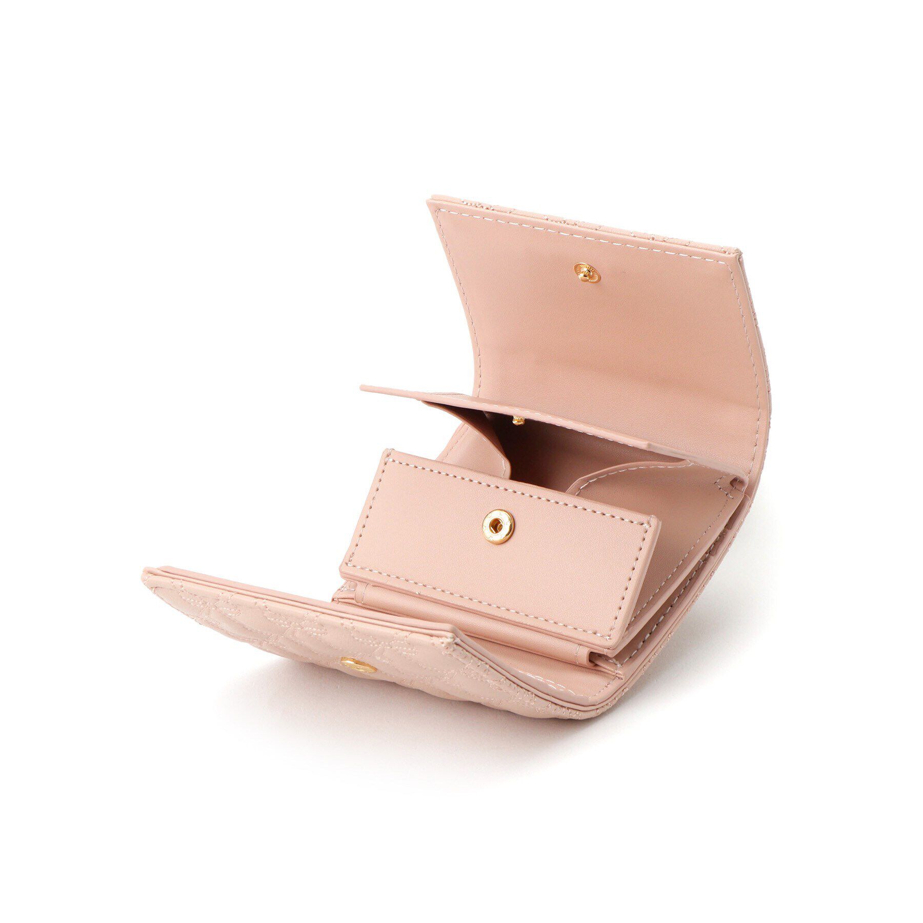 Ober Tashe「リボン総柄刺繍三つ折り財布 ウォレット ミニウォレット」|財布|