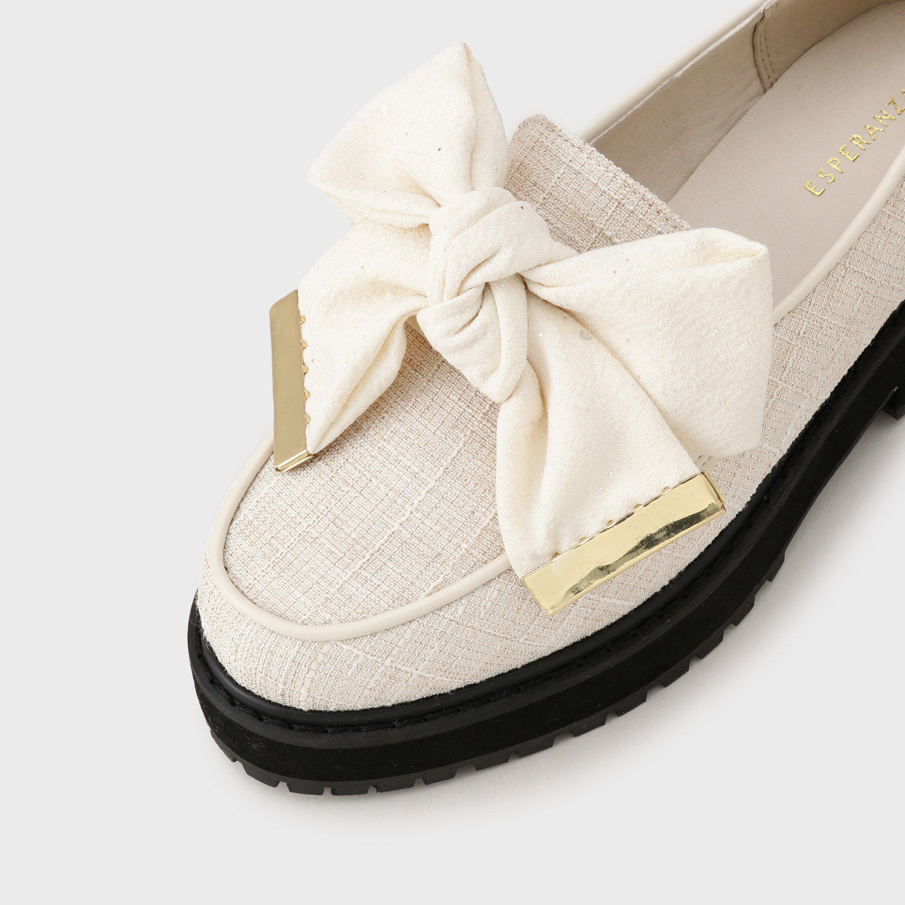 ESPERANZA「晴雨兼用リボン厚底ローファー」|パンプス|