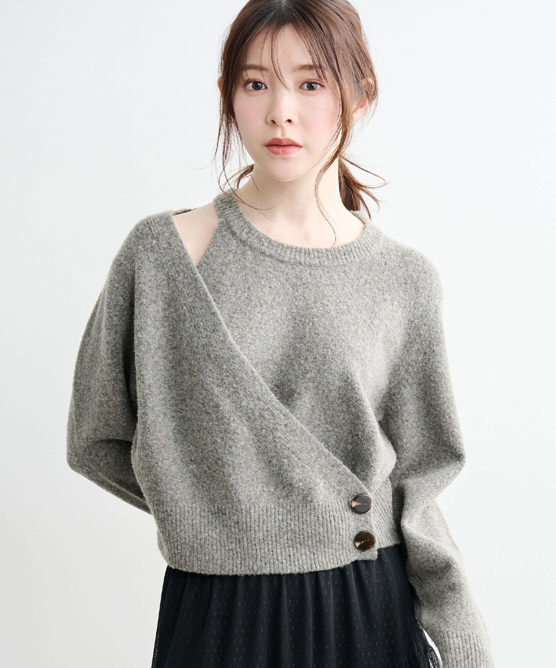 COCO DEAL「レイヤード風アシメニット」|ニット・セーター|