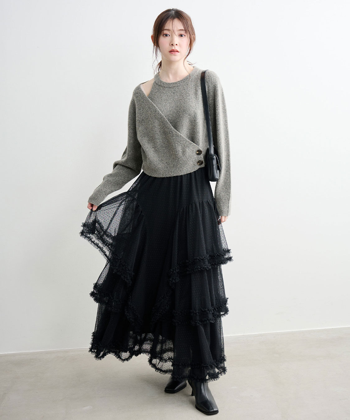 COCO DEAL「レイヤード風アシメニット」|ニット・セーター|