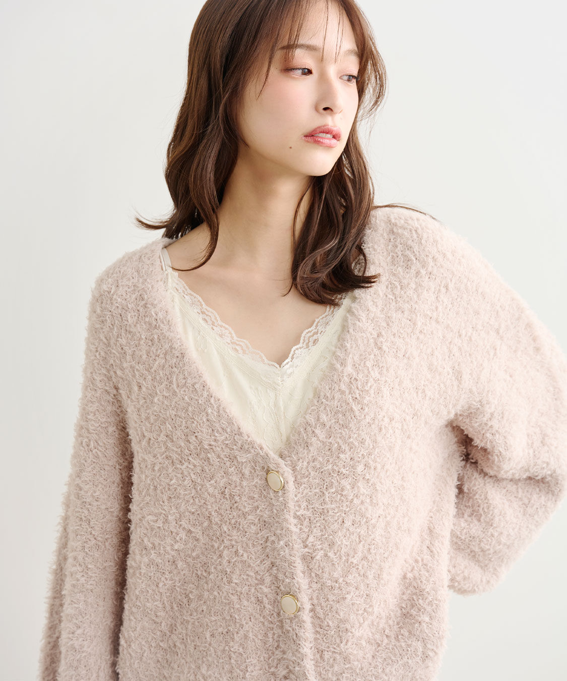 COCO DEAL「ニットカーデ&times;レースキャミワンピース」|ワンピース|