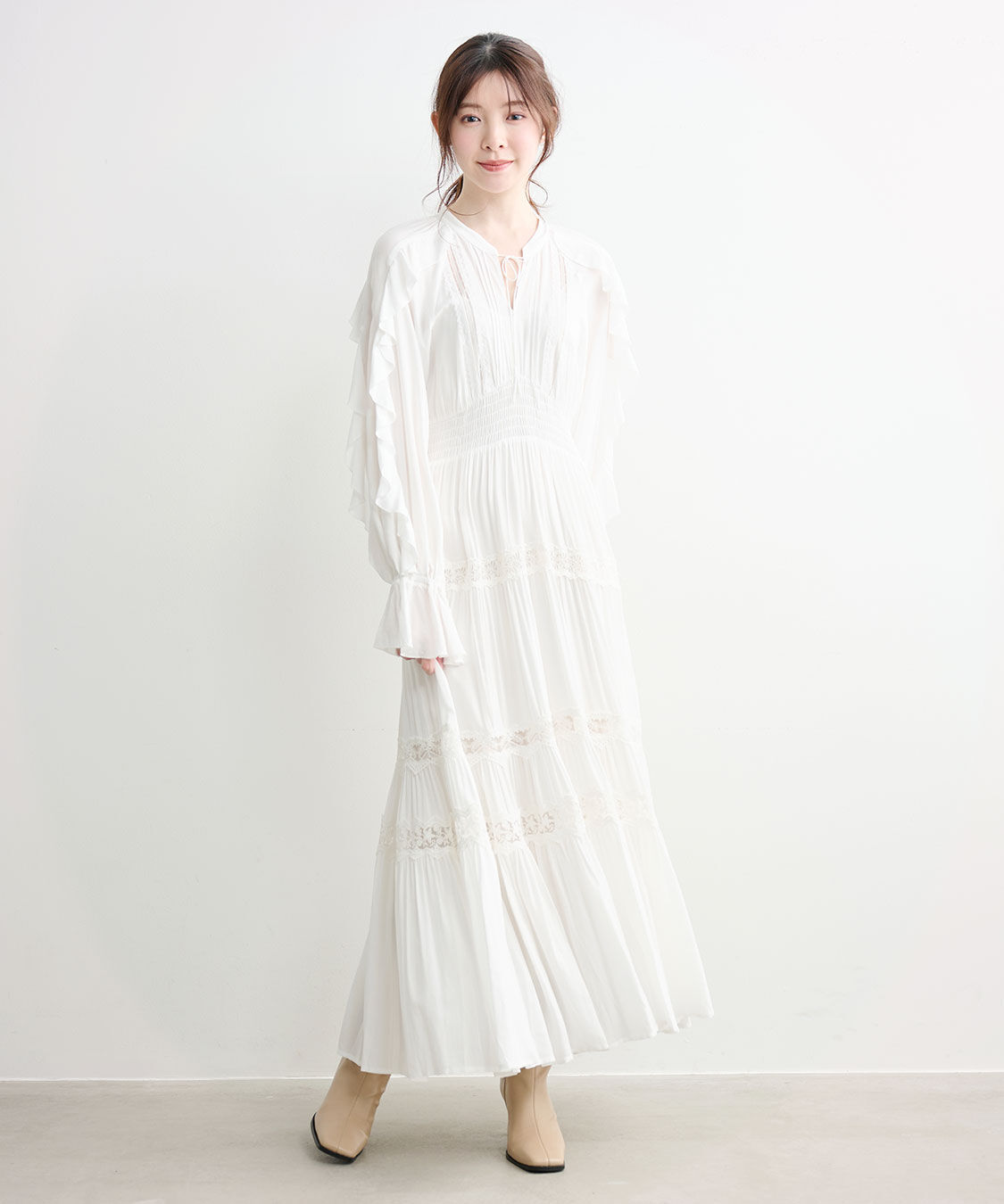 COCO DEAL「ラッフルレーストリムワンピース」|ワンピース|