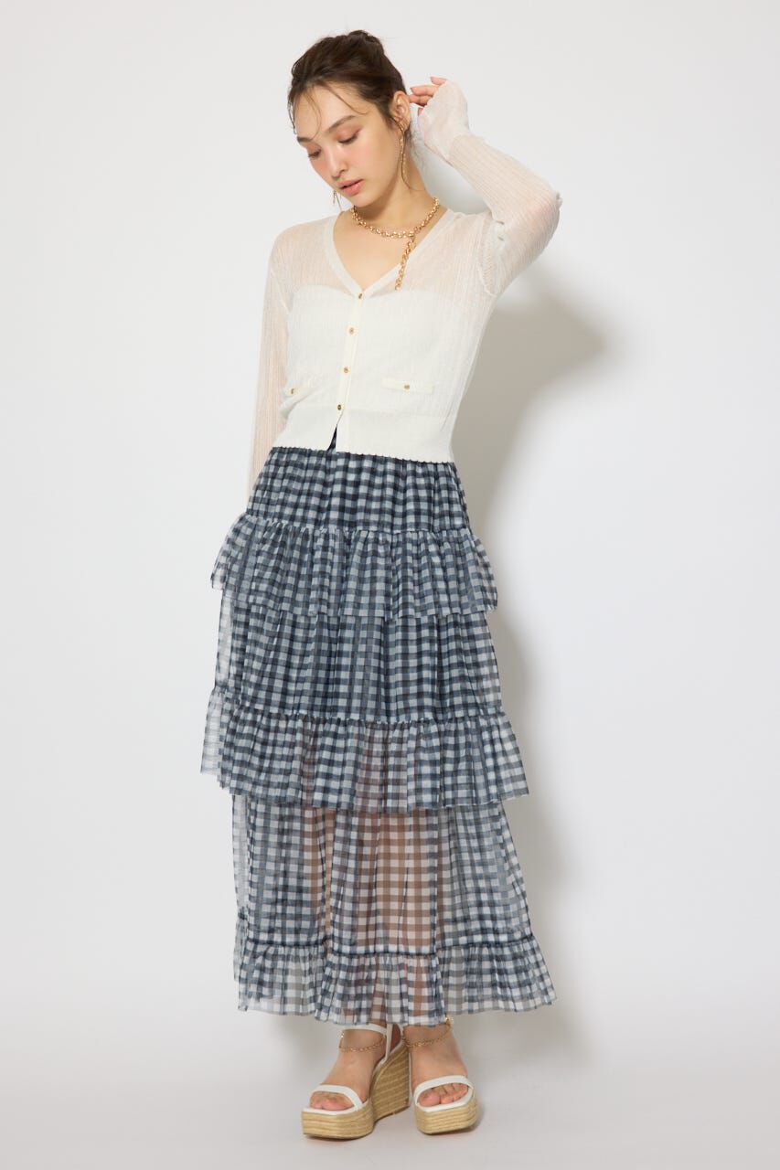 rienda「スカラップクロップドニットカーディガン」|カーディガン|