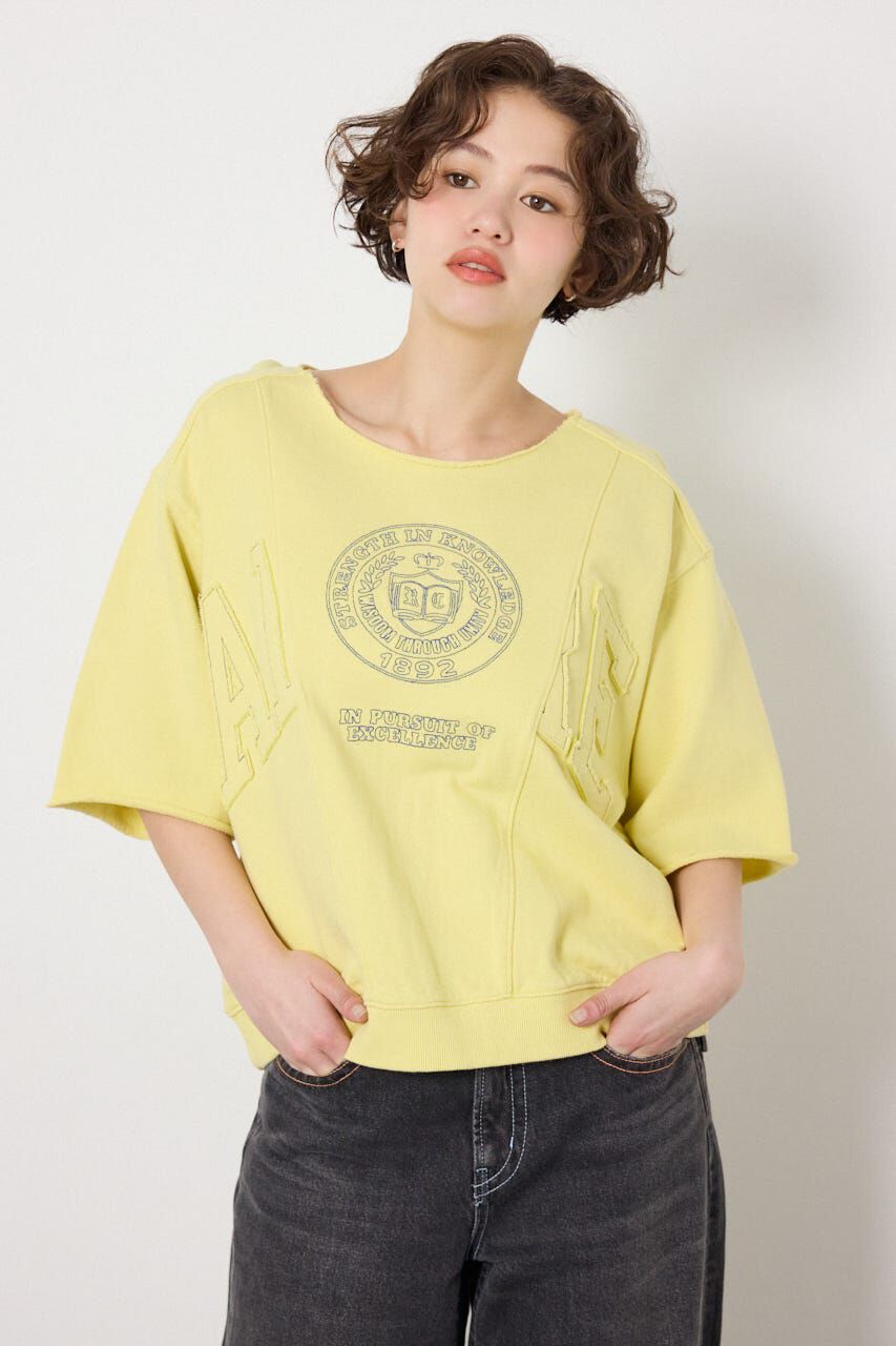 RODEO CROWNS「切替カレッジ半袖スウェット」|Tシャツ・カットソー|L/YEL1
