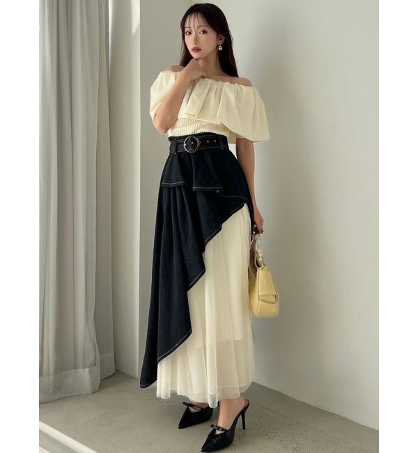 RESEXXY「ボリュームドッキングオフショルニットトップス」|ニット・セーター|