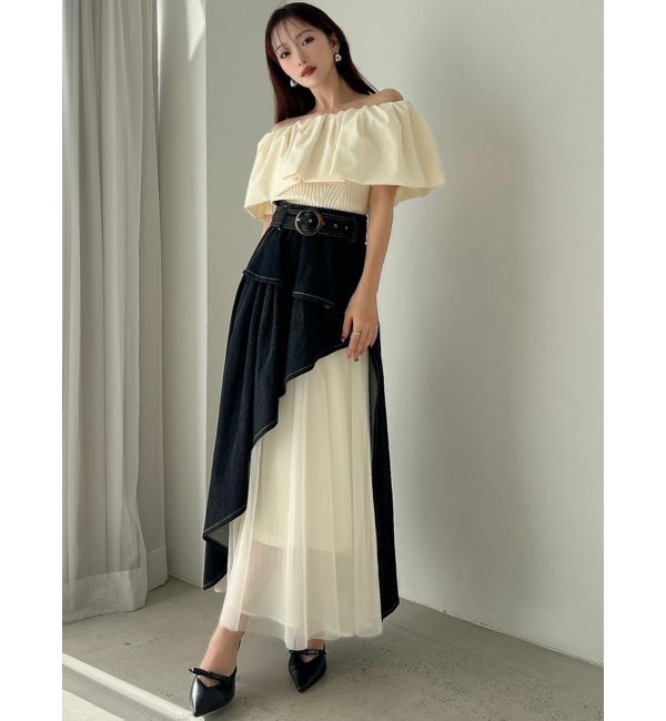 RESEXXY「ボリュームドッキングオフショルニットトップス」|ニット・セーター|