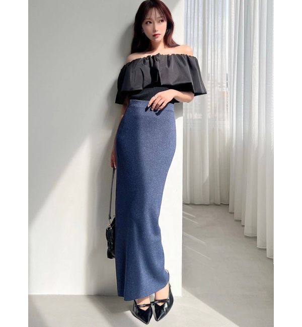 RESEXXY「ボリュームドッキングオフショルニットトップス」|ニット・セーター|