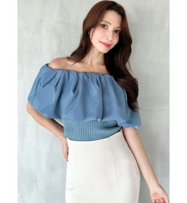 RESEXXY「ボリュームドッキングオフショルニットトップス」|ニット・セーター|